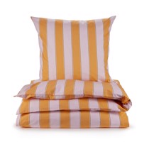 BAHNE Candy stripe Sengetøj rose/orange 220cm